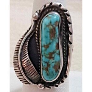 RESERVED Navajo Native American Turquoise Sterling ring sz 6 NAR 1160